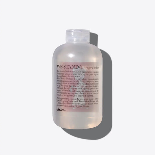 WE STAND for Regeneration Body Wash by Davines, 500ml bottle, eco-friendly, regenerative, sustainable body wash with organic ingredients for hydration and skin renewal.